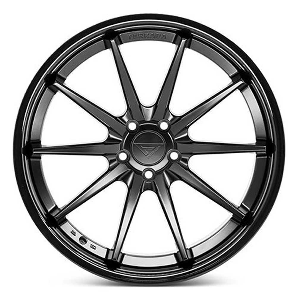 19x8.5 Ferrada FR4 Matte Black w/ Gloss Black Lip 5x4.5/114.3 35mm
