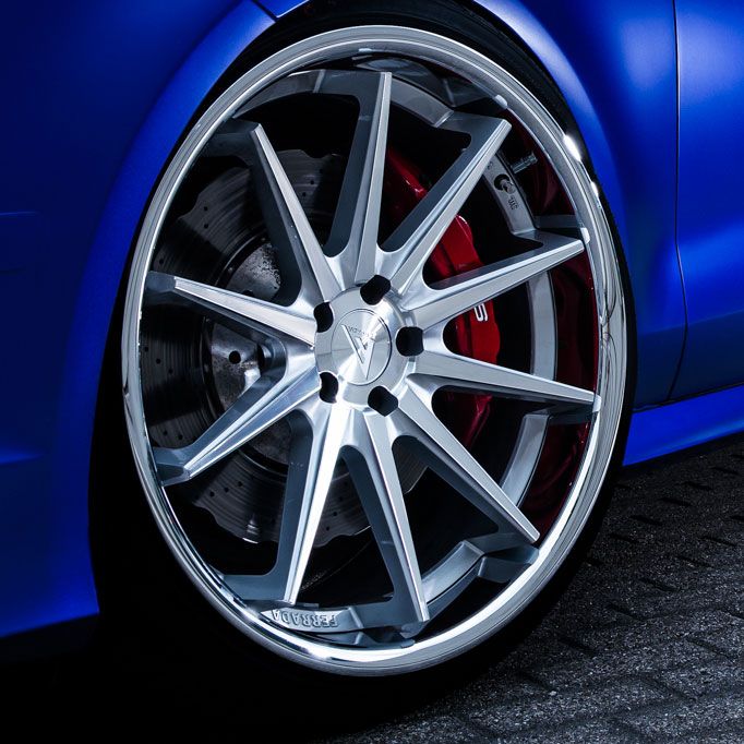 22x9 Ferrada FR4 Machine Silver w/ Chrome Lip 5x4.5/114.3 35mm