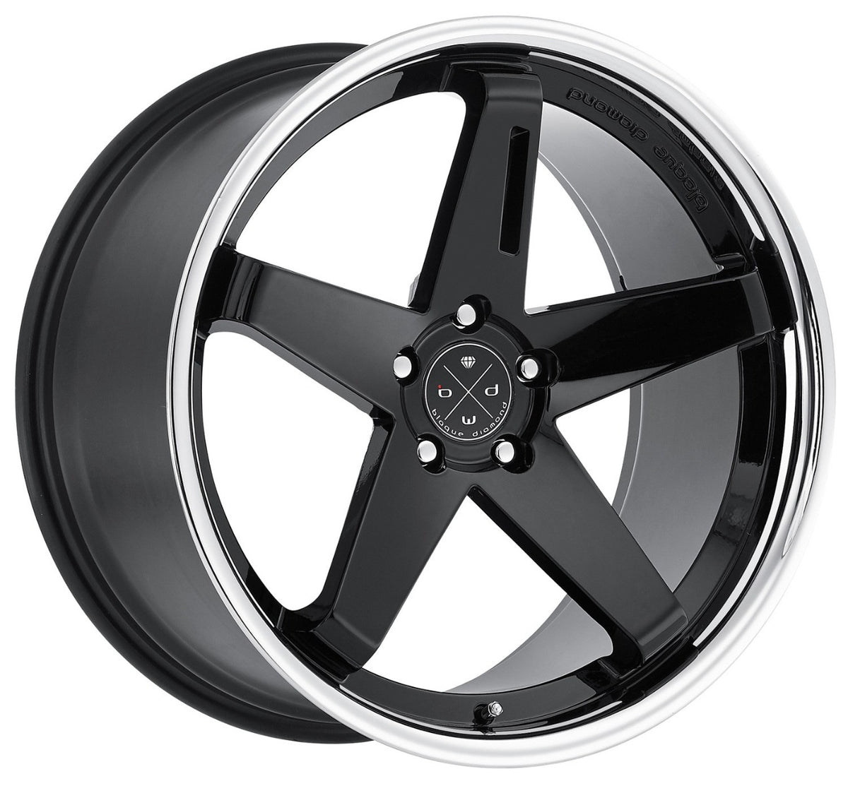 20x11.5 Blaque Diamond BD-21 Gloss Black w/ Chrome Stainless Steel