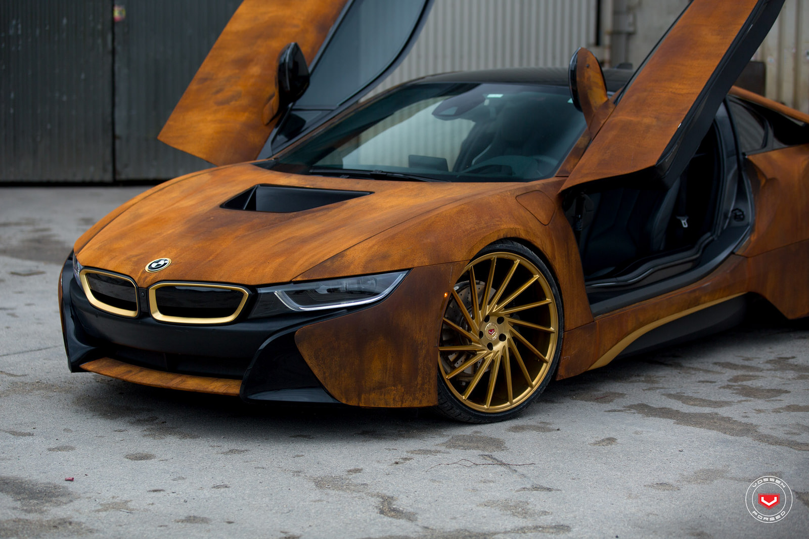 BMW I8 Gets Rusty with Gold Vossen Wheels – Need 4 Speed Motorsports