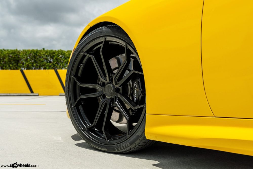 yellow lc500 matte black avant garde wheels ag