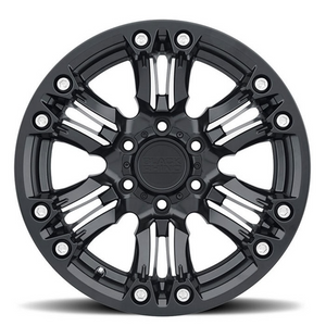 17x8.5 Black Rhino Asagai Matte Black w/ Machined Spoke & Stainless Bolts