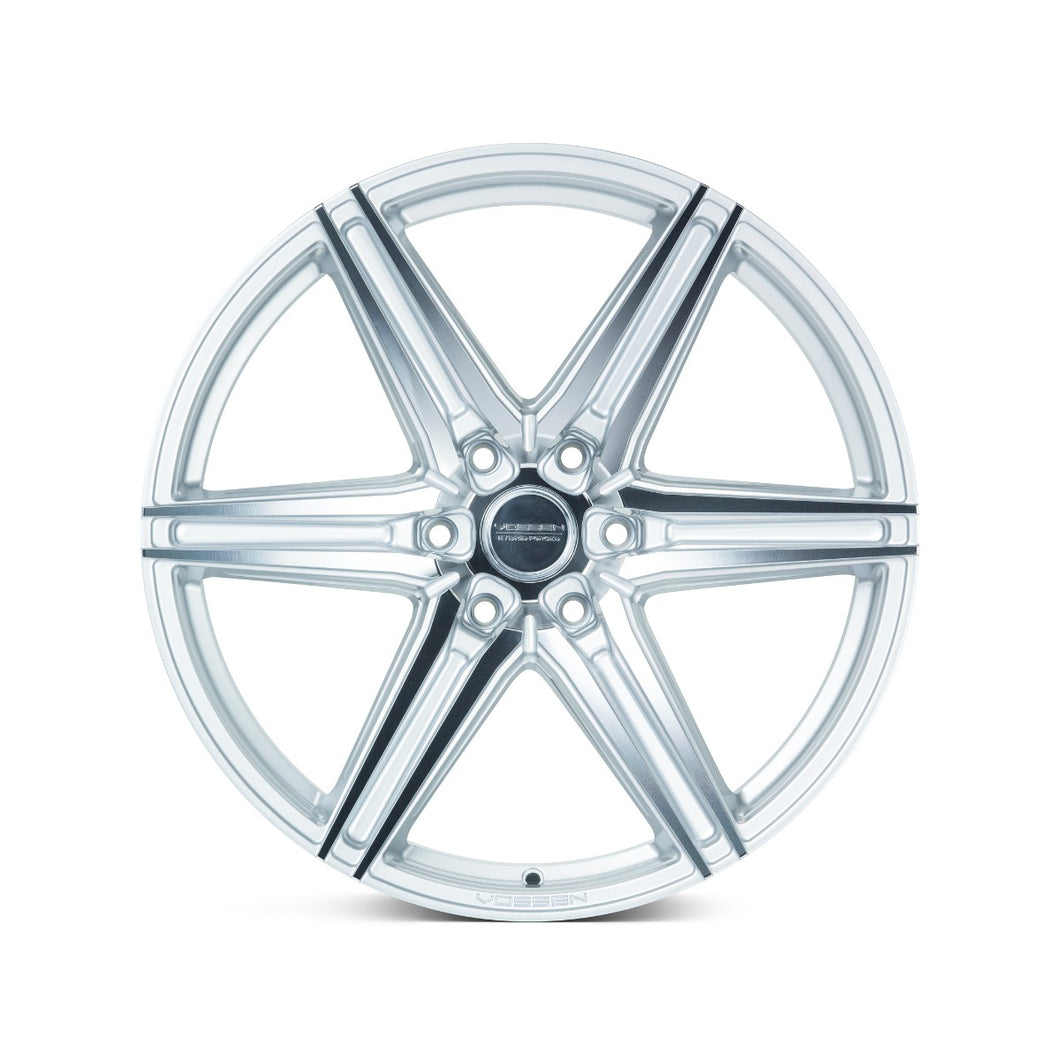 22x9.5 Vossen HF6-2 Silver Polished (Hybrid-Forged)