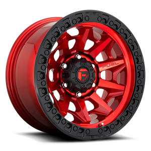 17x9 FUEL Covert w/ NITTO Trail Grappler 35" tires (Candy Red w/ Black Ring)