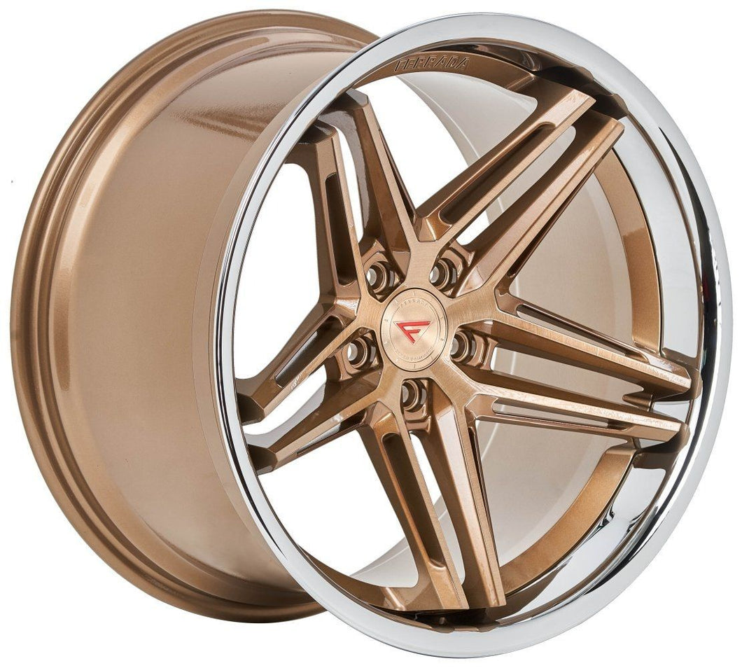 20x11.5 Ferrada CM1 Brushed Cobre w/ Chrome Lip 5x112 30mm