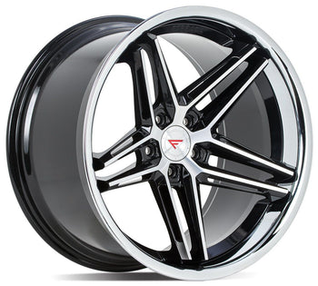 20x11 Ferrada CM1 Machine Black w/ Chrome Lip  5x4.5/114.3 50mm