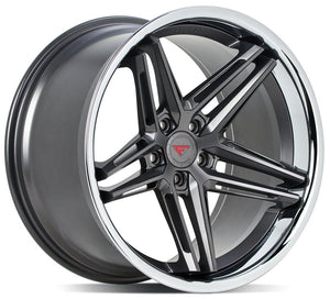 20x11 Ferrada CM1 Matte Graphite w/ Chrome Lip 5x112 45mm