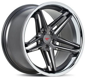 19x10.5 Ferrada CM1 Matte Graphite w/ Chrome Lip 5x112 45mm