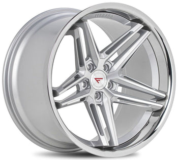 22x10.5 Ferrada CM1 Machined Silver w/ Chrome Lip 5x112 40mm