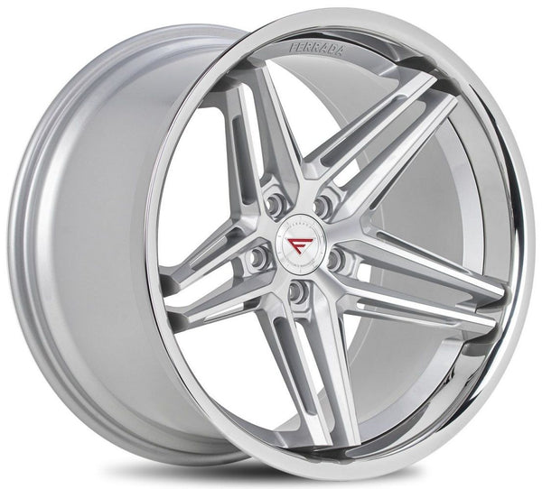 20x10.5 Ferrada CM1 Machined Silver w/ Chrome Lip 5x120 25mm