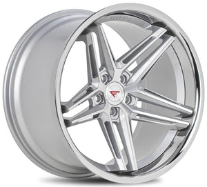20x10 Ferrada CM1 Machined Silver w/ Chrome Lip 5x112 45mm