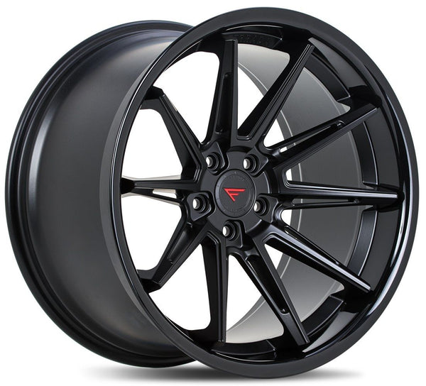 20x10.5 Ferrada CM2 Matte Black w/ Gloss Black Lip 5x115 20mm