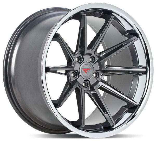 20x11.5 Ferrada CM2 Matte Graphite w/ Chrome Lip 5x4.5/114.3 30mm