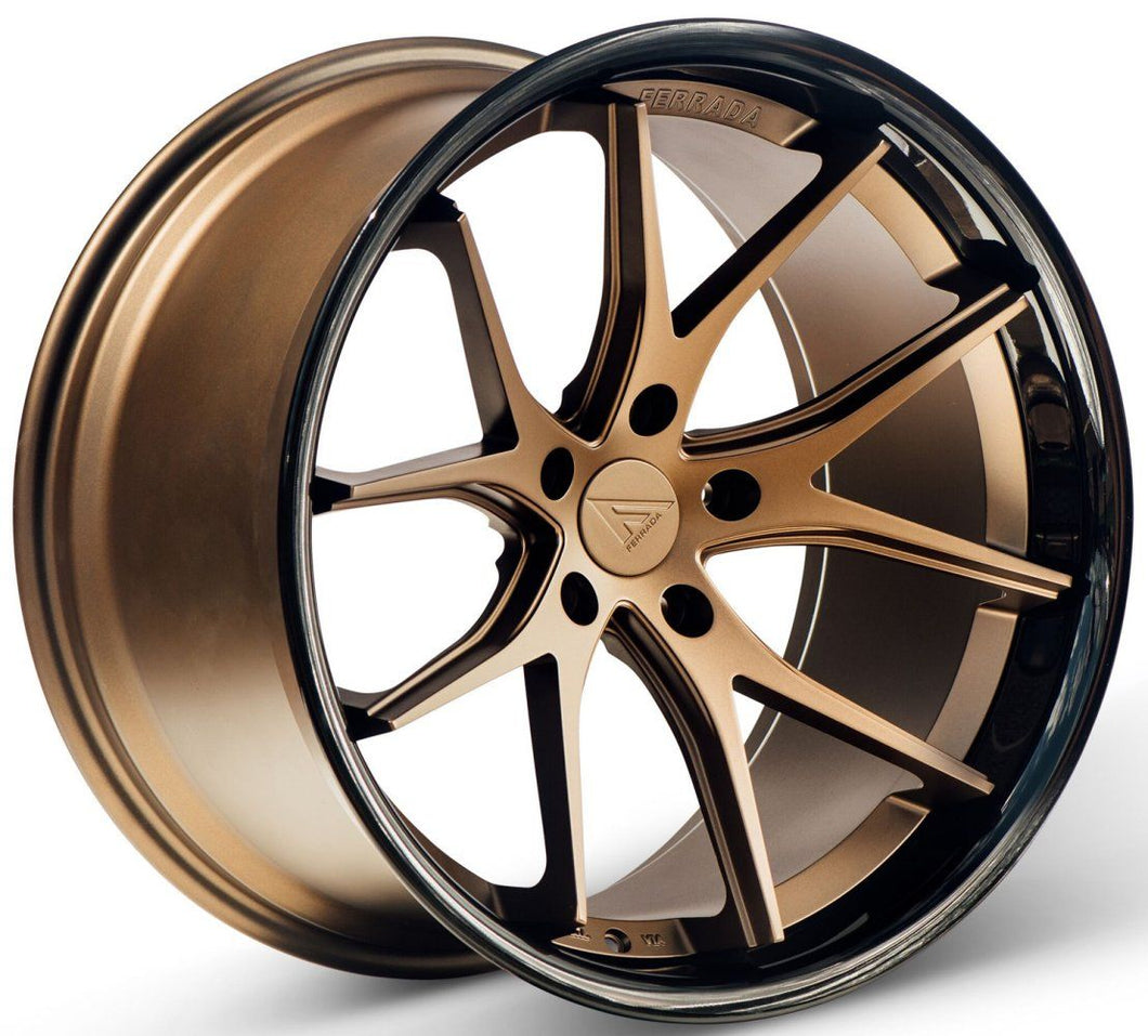 20x11.5 Ferrada FR2 Matte Bronze w/ Gloss Black Lip 5x112 30mm