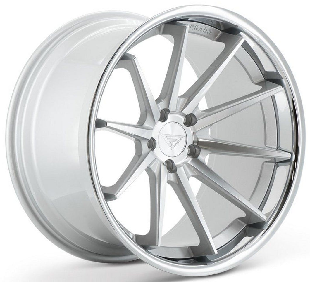 20x9 Ferrada FR4 Machine Silver  w/ Chrome Lip 5x4.5/114.3 35mm