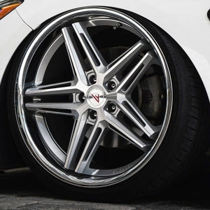 22x9 Ferrada CM1 Machined Silver w/ Chrome Lip 5x120 30mm