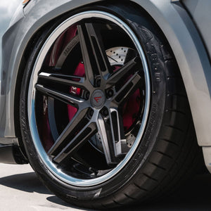 22x9.5 Ferrada CM1 Matte Graphite w/ Chrome Lip 5x112 20mm