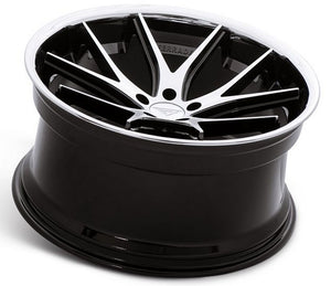 20x11.5 Ferrada FR2 Machine Black w/ Chrome Lip 5x112 30mm