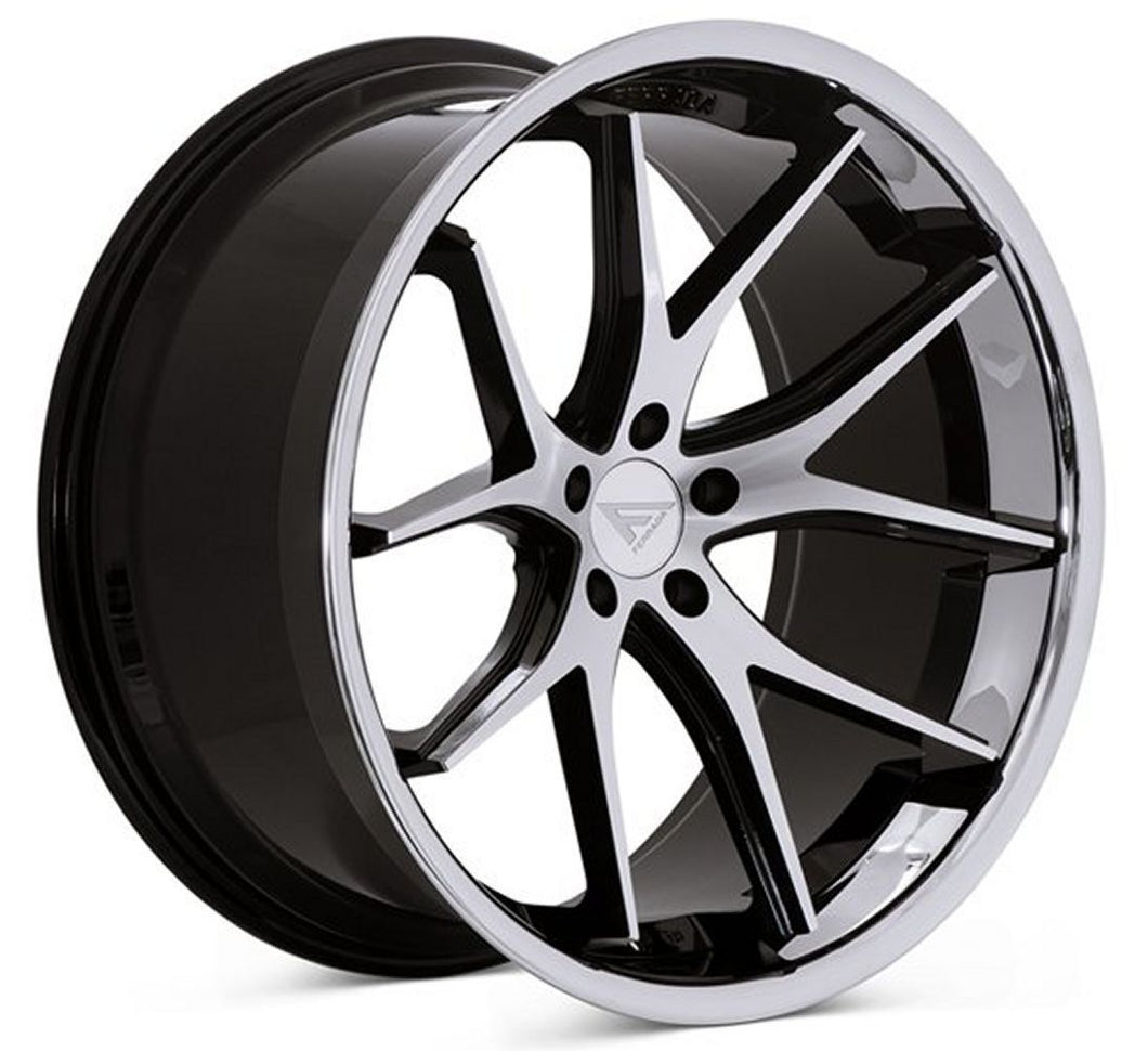 20x11.5 Ferrada FR2 Machine Black w/ Chrome Lip 5x4.5/114.3 15mm