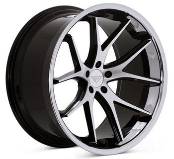 20x11.5 Ferrada FR2 Machine Black w/ Chrome Lip 5x115 28mm