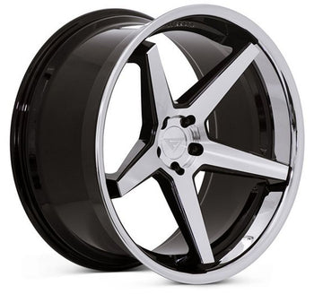 22x10.5 Ferrada FR3 Machine Black w/ Chrome Lip 5x4.25/108 35mm