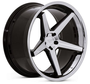 22x9 Ferrada FR3 Machine Black w/ Chrome Lip 5x4.25/108 40mm