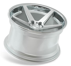 20x10 Ferrada FR3 Machine Silver  w/ Chrome Lip 5x120 40mm