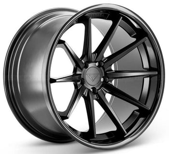 19x9.5 Ferrada FR4 Matte Black w/ Gloss Black Lip 5x4.5/114.3 40mm