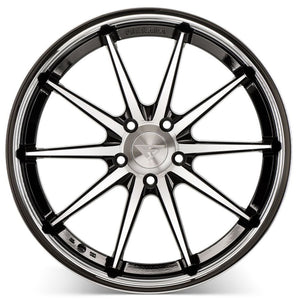 20x9 Ferrada FR4 Machine Black w/ Chrome Lip 5x112 23mm