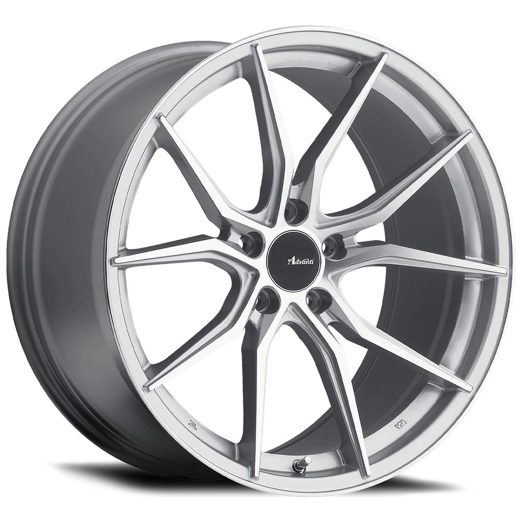 19x8.5 Advanti Racing Wheels 80S Hybris 5x112 +35 Offset 66.56 Hub Silver