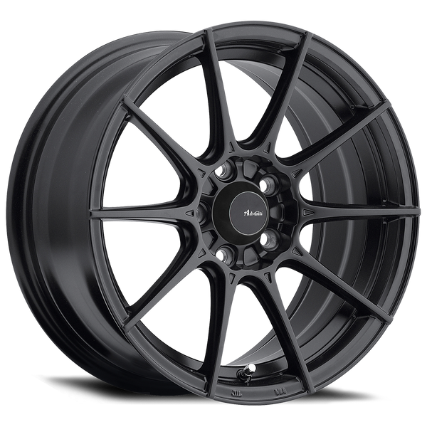 17x8 Advanti Racing Wheels 79B Storm S1 4x100 +35 Offset 73.00 Hub Matte Black