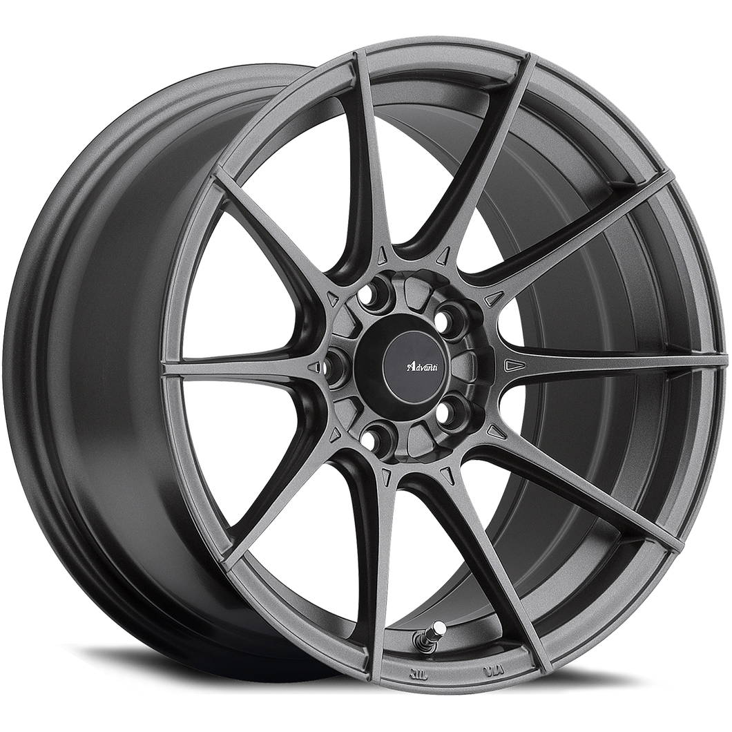 15x9 Advanti Racing Wheels 79G Storm S1 4x100 +35 Offset 73.00 Hub Matte Grey