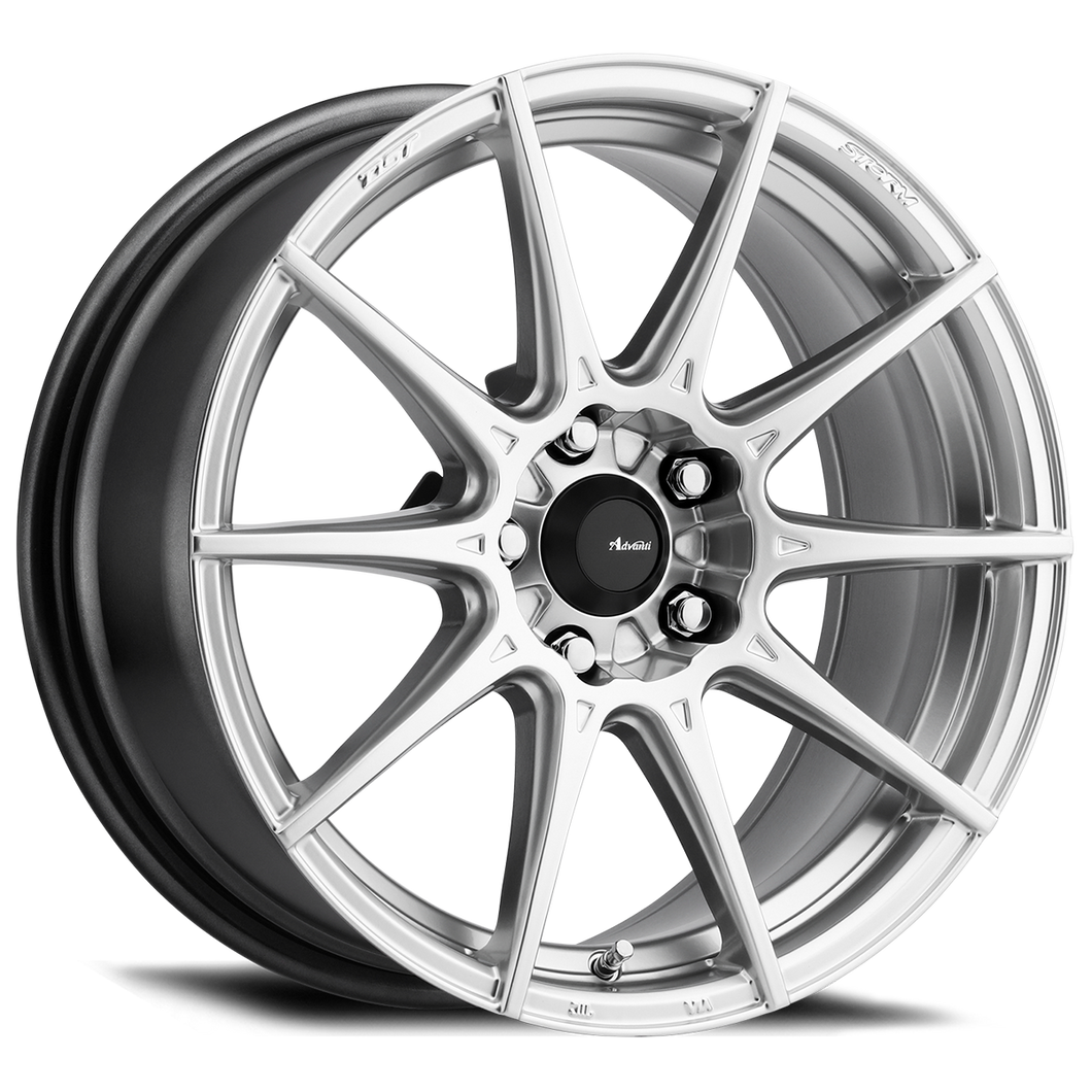 17x9 Advanti Racing Wheels 79S Storm S1 5x120 +30 Offset 74.10 Hub Hyper Silver