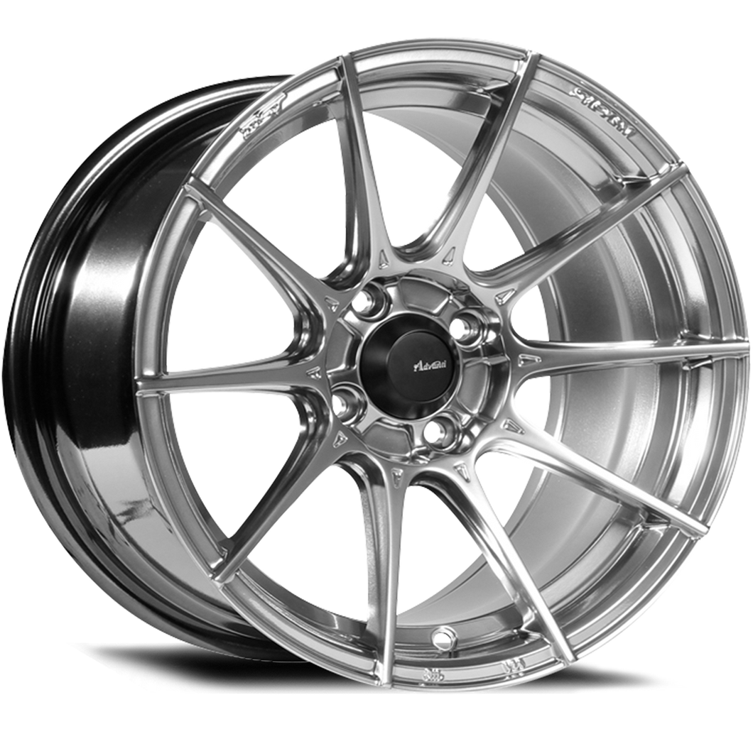 15x7 Advanti Racing Wheels 79H Storm S1 4x100 +35 Offset 73.00 Hub Titanium