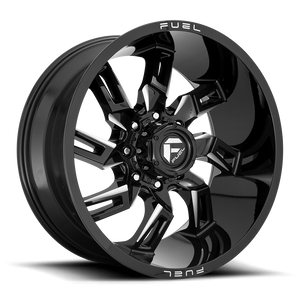 20x10 Fuel Offroad Wheels D747 Lockdown 6x139.7 -18 Offset 106.1 Centerbore Gloss Black