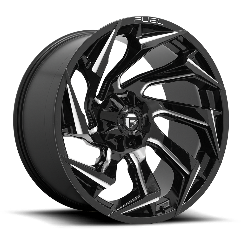 24x12 Fuel Offroad Wheels D753 Reaction 5x139.7/5x150 -44 Offset 110.2 Centerbore Gloss Black