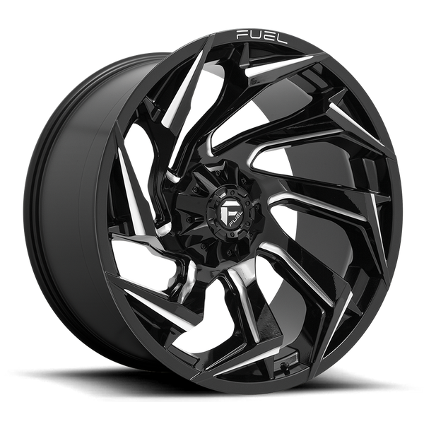 24x12 Fuel Offroad Wheels D753 Reaction 8x170 -44 Offset 125.1 Centerbore Gloss Black