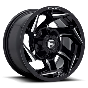 15x8 Fuel Offroad Wheels D753 Reaction 5x114.3/5x120.65 -18 Offset 72.7 Centerbore Gloss Black