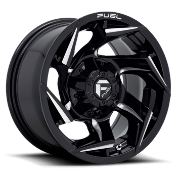 15x8 Fuel Offroad Wheels D753 Reaction 5x114.3/5x120.65 -18 Offset 72.7 Centerbore Gloss Black