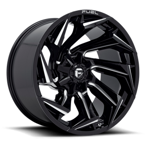 22x12 Fuel Offroad Wheels D753 Reaction 6x135/6x139.7 -44 Offset 106.1 Centerbore Gloss Black