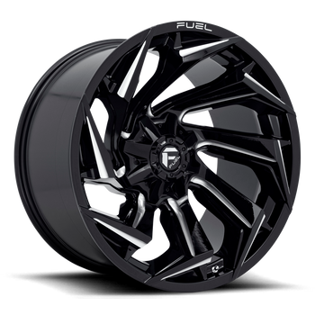 22x12 Fuel Offroad Wheels D753 Reaction 6x135/6x139.7 -44 Offset 106.1 Centerbore Gloss Black