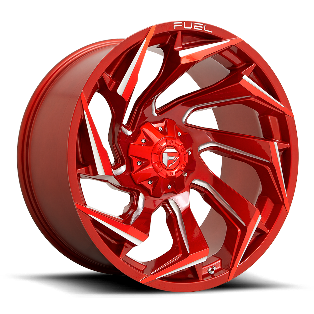 24x12 Fuel Offroad Wheels D754 Reaction 8x165.1 -44 Offset 125.2 Centerbore Candy Red