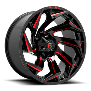 24x12 Fuel Offroad Wheels D755 Reaction 8x170 -44 Offset 125.1 Centerbore Gloss Black