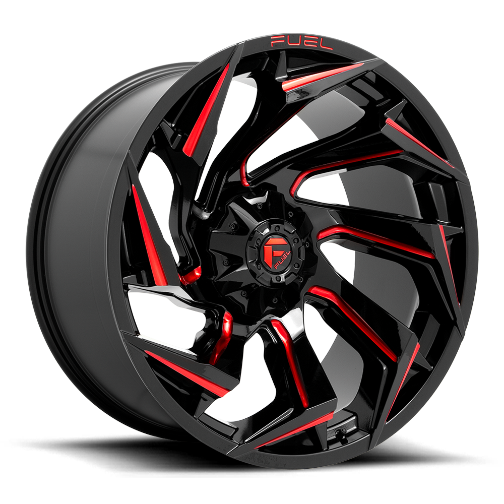 24x12 Fuel Offroad Wheels D755 Reaction 8x165.1 -44 Offset 125.2 Centerbore Gloss Black