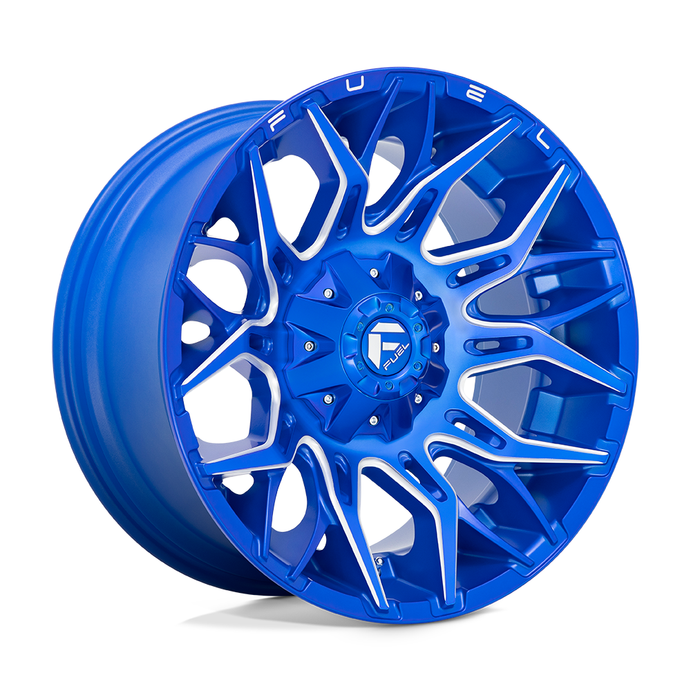 22x12 Fuel Offroad Wheels D770 Twitch 8x170 -44 Offset 125.1 Centerbore Anodized Blue Milled