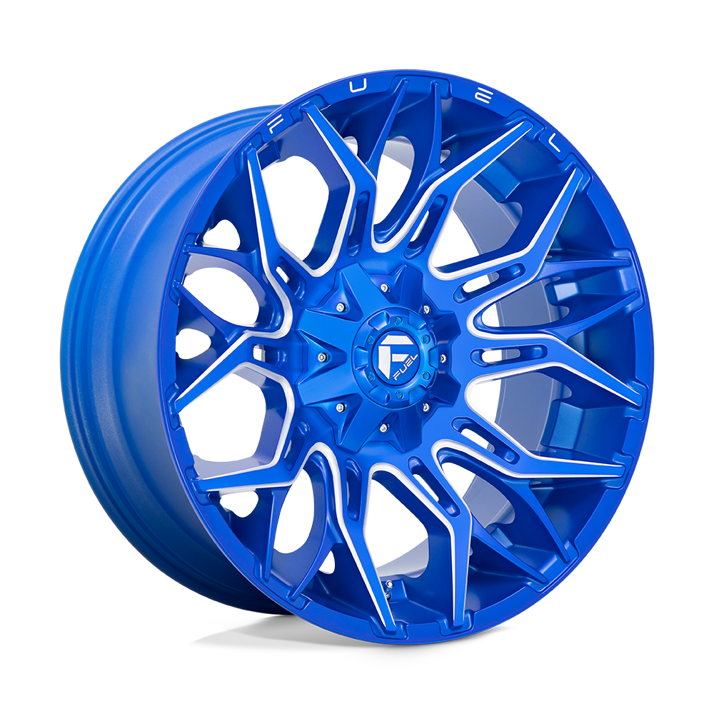 22x10 Fuel Offroad Wheels D770 Twitch 5x139.7/5x150 -18 Offset 110.2 Centerbore Anodized Blue Milled