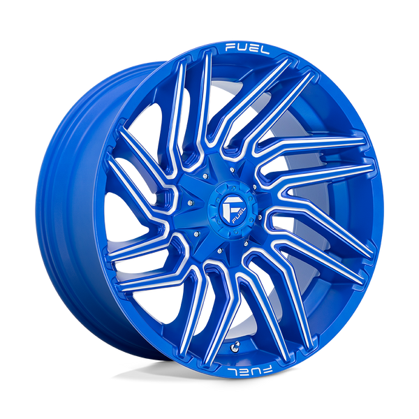 22x12 Fuel Offroad Wheels D774 Typhoon 8x165.1 -44 Offset 125.2 Centerbore Anodized Blue Milled