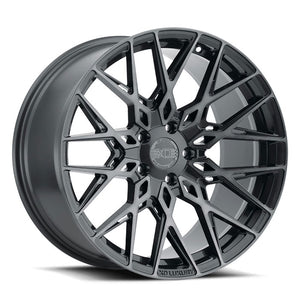 19x9.5 5x114.3 XO Wheels Phoenix Gunmetal With Brushed Gunmetal Face 20 offset 76.1 hub