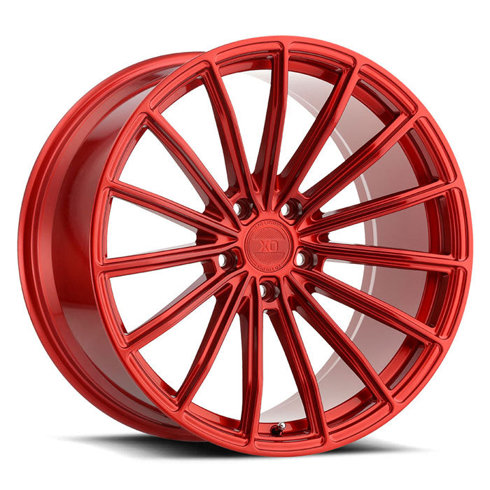 22x9 5x112 XO Wheels London Candy Red 32 offset 66.56 hub