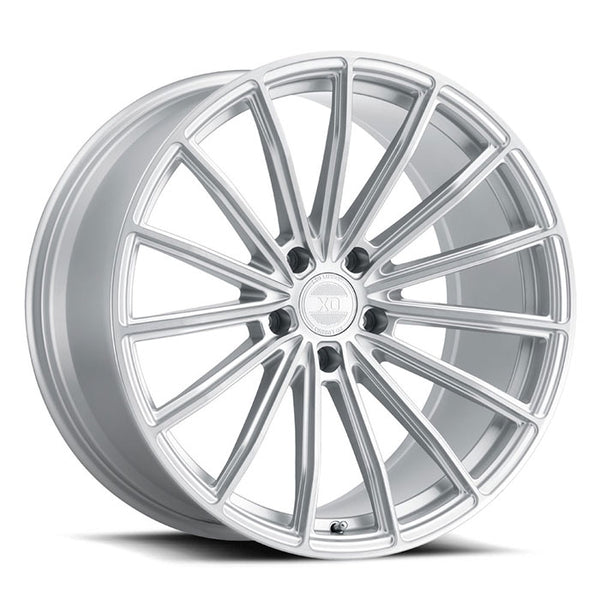 20x9 5x112 XO Wheels London Silver With Brushed Face 40 offset 66.56 hub